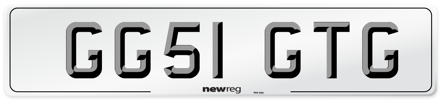 GG51 GTG Number Plate from New Reg